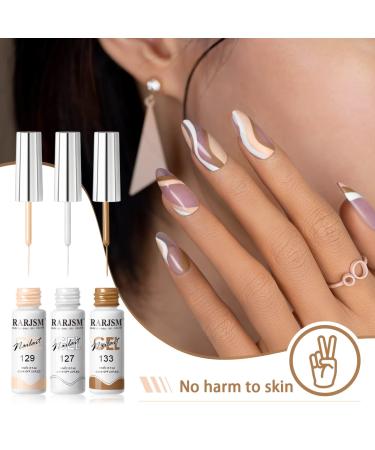RARJSM Nude Liner Gel Nail Polish Set - 12 Colors 5ml with Thin Sharp Brush for Nail Art, Swirl Nails, and Striping - Soak Off, Curing Required - 12pcs Nude Color Set - Buy Online on GoSupps.com