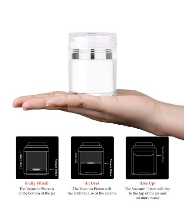 Airless Cosmetic Container - Refillable Creams, Gels & Lotions - Leak Proof TSA Approved Jar (1.7 oz) - Buy Online on GoSupps.com