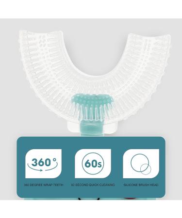 2Pcs U Shape Silicone Toothbrush Cleaner for Babies & Toddlers - Teething Handle, Soft Biting Ring - Assorted Colors - 9.5X5X1.5CM - Buy Online on GoSupps.com