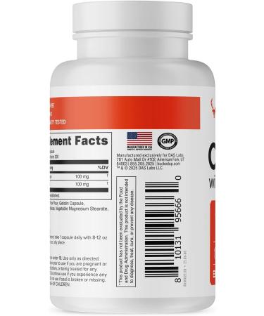 Bucked Up Caffeine with L-Theanine | 100mg Caffeine + 100mg L-Theanine per Serving | Non-GMO | Gluten-Free | Third-Party Tested Energy Support Supplement - 200 Servings (200 Capsules) - Buy Online on GoSupps.com