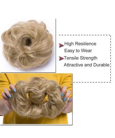 SEGO Hair Tie Bun Hair Extensions - Medium Blonde Wavy - International Shipping Available - Buy Online on GoSupps.com