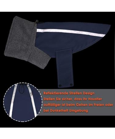 Slowton Navy Blue Winter Coat for Dogs - Warm Polar Fleece Waterproof & Windproof Puppy Vest with Turtleneck Scarf | Adjustable Soft Pet Outfit for Small Breeds - Buy Online on GoSupps.com