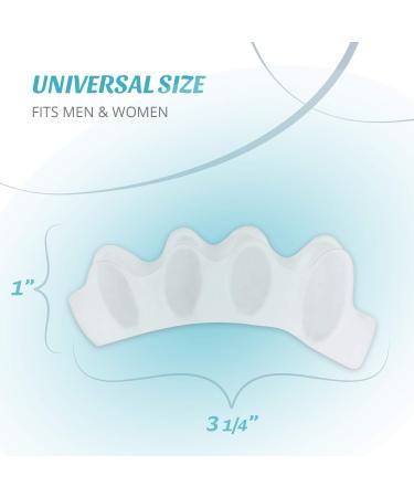 Silicone Toe Separators for Overlapping Toes | Bunion Corrector and Toe Spacers for Hammer Toe | Toe Straighteners for Crooked Toes | 2 pcs Set (White) - for Women and Men - Buy Online on GoSupps.com