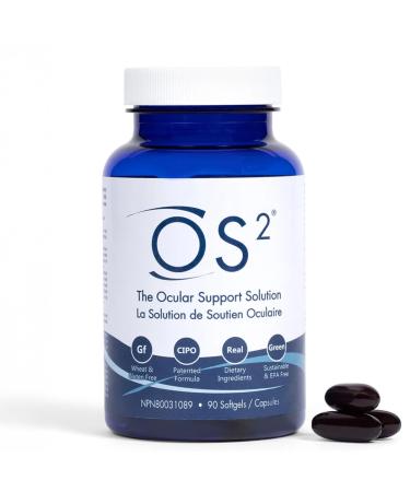 Nugevity OS2 Ocular Support Solution - Patented Eye Vitamins for Macular Health Dry Eye and Blue Light - Lutein Zeaxanthin Omega 3 Astaxanthin and AREDS2 Supplements Co-Developed by NASA 90 ct