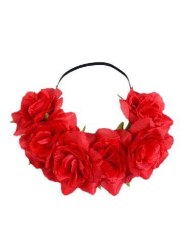 Demarkt Orange Flower Wreath Headband | Stunning Flower Crown & Hair Headdress for Boho Style - Buy Online on GoSupps.com