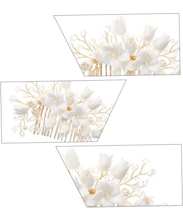 Ipetboom Wedding Hair Comb Bridal Hair Comb White Zinc Alloy Wedding Bride Wedding Hair Piece - Buy Online on GoSupps.com