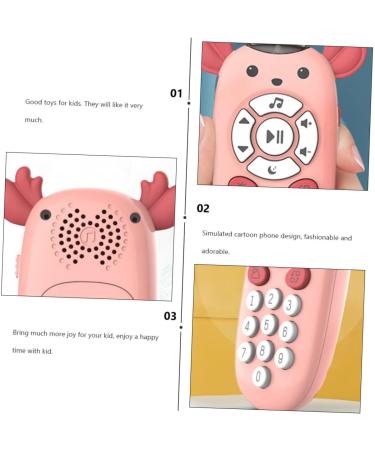 Toyvian Children's Music Phone - Kids Remote Control Teething Toy for Girls | Educational Baby Gift - Pink Cartoon Telephone 14.5X8.5CM - Buy Online on GoSupps.com