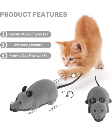 DesignBox Remote Control Mouse Toy Wireless Control Realistic Rat Scary RC Mice Toy For Cat Kitten Dog Pet Novelty Gift Trick Bugs Kids Children Halloween Christmas Birthday Present (Light Grey) - Buy Online on GoSupps.com