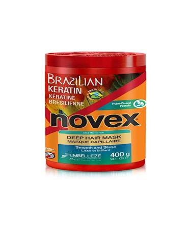Novex Brazilian Keratin Hair Care Treatment Cream 14.1 Oz - Reconstructive Keratin  Frizz control & Damage Repair