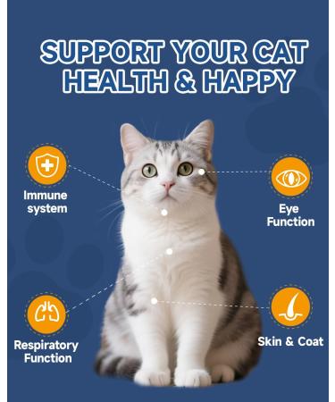 SANTKOL L-Lysine Supplement for Cats 60ML Lysine for Feline Respiratory Sneezing Runny Nose Eye Function & Cat Lysine Powder Support Immune System Respiratory Eye Health - Buy Online on GoSupps.com