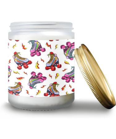 Lavender Candles - Scented Aromatherapy Jar Candles | 7 oz Long Lasting Gifts for Women | Perfect Birthday Candle Gift Set - Retro Roller Derby Skates Pattern - Buy Online on GoSupps.com