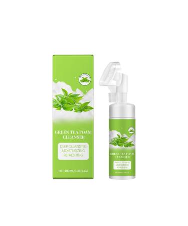 Vitamin C Foaming Cleanser, Vitamin C Face Cleanser with Aloe Vera, Green Tea Face Wash, Face Cleansing Foam, Vitamin C Makeup Remover, Radiance Cleansing Gel, Brightening Cleanser (Green tea)