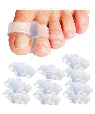 10 Pieces Bunion Corrector for Overlapping Toes Silicone Toe Separators with 2 Loops Big Toe Spacer Suitable for Bunion and Corrector and Spacer