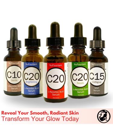 NuFountain C20 3-pack. HAND CRAFTED 3 1-Ounce Bottles of 20% L-Ascorbic Acid C Serum - Buy Online on GoSupps.com