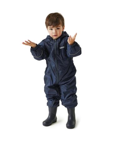 Regatta Kids Childrens Splosh III Waterproof Puddle Suit Navy 12-18 Months