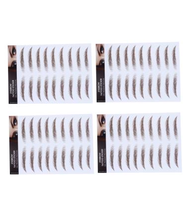 IWOWHERO Fake Eyebrow Stickers 4pcs Eyebrow Stickers 4d Transfer Stickers Artificial Hair-Like Authentic Eyebrows