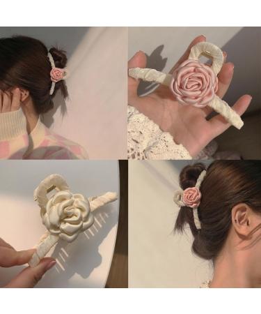 Limtula Cute Camellia Flower Hair Clip Camellia Gorgeous Teens Hairpin Sweet Handmade Hairpin Accessories for Women Milky white - Buy Online on GoSupps.com