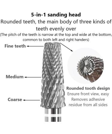 Nail Alloy Sanding Head Multi-functional 5-in-1 Coarse And Fine Teeth Tungsten Steel Quick Nail Removal Sanding Head(Color plating) - Buy Online on GoSupps.com