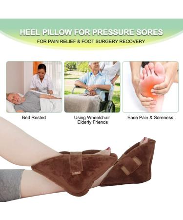 Foot Support Heel Cushion Pillow for Pressure Sores - 2 Pcs Pack, Brown - Heel Ankle Protectors for Bed Sores, Ulcers, Pain Relief - Buy Online on GoSupps.com