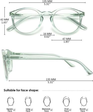 Koosufa Anti Blue Light Reading Glasses - Stylish Round Design for Men & Women | Anti-Fatigue & Vision Support | Multiple Magnifications Available - Buy Online on GoSupps.com