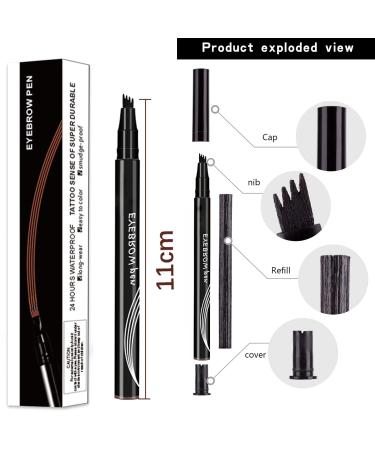 Ztigerz Ziborn 4 Tip Microblade Brow Pen - Waterproof Professional Eyebrow Definer - Buy Online on GoSupps.com