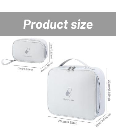 Large Capacity Waterproof Medication Bag - 2 Pack Emergency First Aid Storage for Travel & Home - Gray - Buy Online on GoSupps.com