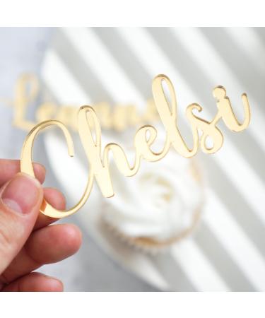 Acrylic Cake Charm Name Cake Topper Name Cake Charm Personalised Silver Gold Custom Cake Decorations