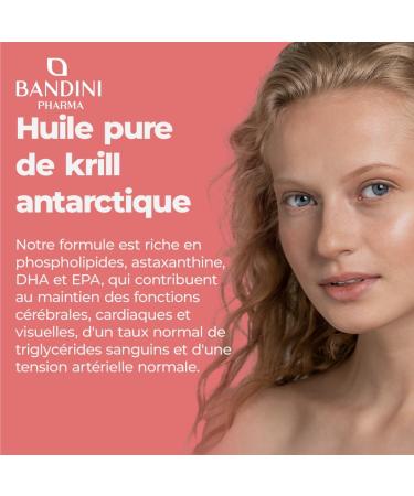 Bandini Pure Antarctic Krill Oil 3000mg Omega 3 | 465mg DHA and EPA 1200mg Marine Phospholipids Source of Astaxanthin Essential Fatty Acids Omega-3 | Ideal for the Heart - 90 Capsules - Buy Online on GoSupps.com