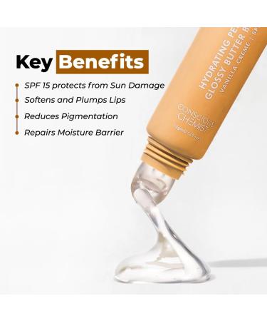 Peptide Lip Balm SPF15 - Vanilla Creme | 24 hr Hydration & Moisturizing Lip Balm for Dark & Pigmented Lips | Sun Protection | Soothes Dry Lips & Repair Moisture Barrier - 15g - Buy Online on GoSupps.com