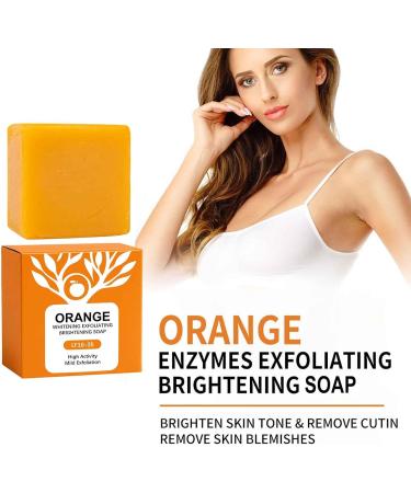  G n rique 2 x Orange Whitening Exfoliating Brightening Soap Mild Enzymatic Formula Lightening Soaps Oil Control Anti-Spot Facial Soaps - Buy Online on GoSupps.com