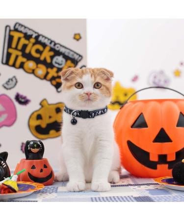 BoomBone Skull Cat Collar Breakaway with Bell - Pack of 2 - Safe Halloween Puppy Collars - Buy Online on GoSupps.com