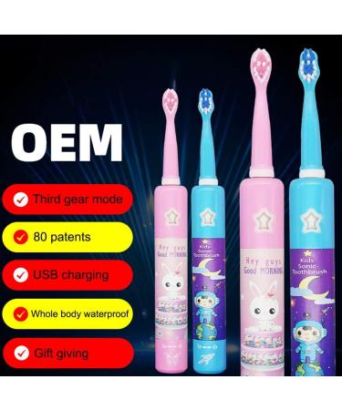 Clenp Children's Cartoon Waterproof Sonic Electric Toothbrush - Rechargeable Music Blue (1 Pack) - Buy Online on GoSupps.com