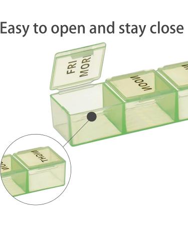 Kiniza Small Weekly Pill Organizer - 3x Daily 7-Day Pill Box Moisture-Proof & Portable Travel Case for Vitamins & Medication - Buy Online on GoSupps.com