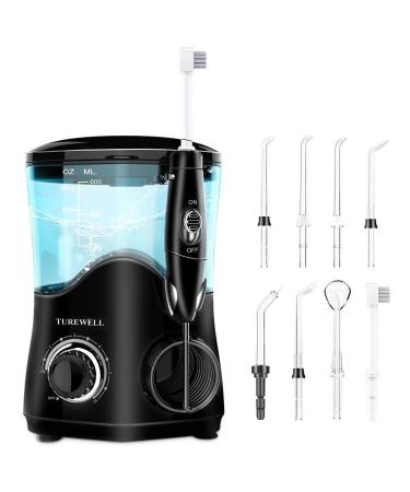 Turewell Electric oral shower professional mouth shower with 10 adjustable water pressure values 600ml capacity and 8 multifunctional nozzle tips (black) - Buy Online on GoSupps.com