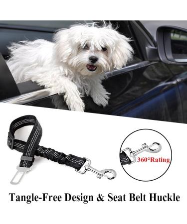 Dog Seat Belts for Car 2 Pcs Dog Tether with Elastic Bungee Buffer Adjustable Dog Car Seatbelts and Strong Leash Leads Accessories for Dogs Cats Pets Purple - Buy Online on GoSupps.com