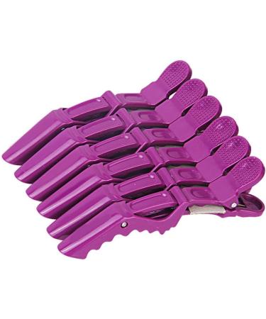 Crocodile Hair Clip Hairdressing Styling Alligator Sectioning Clamp Hairpins 6PCS Purple Clips Barrettes - Buy Online on GoSupps.com