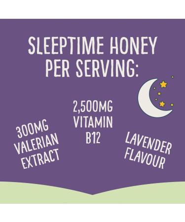 Just Bee Sleeptime Honey Lavender Flavoured with Valerian Root & Vitamin B | 260g Jar - Buy Online on GoSupps.com