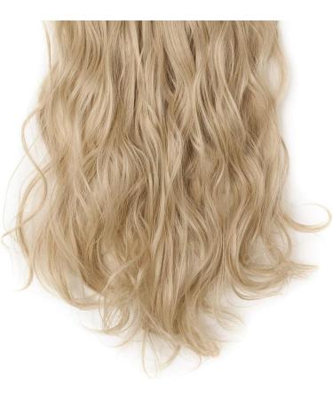 8PCS Clip in Hair Extensions 17 Inch Curly - Dark Blond/Bleach Blond Synthetic Hairpiece for Full Head - Buy Online on GoSupps.com