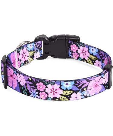 Mihqy Adjustable Soft Dog Collar - Bohemian Floral Design for Small Medium & Large Dogs | Pink 38-63cm - Buy Online on GoSupps.com