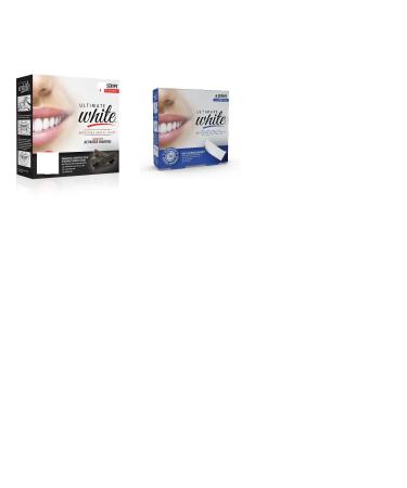2 Pack Ultimate White Whitening Dental Strips Infused with Coconut Oil & Charcoal 6 Each