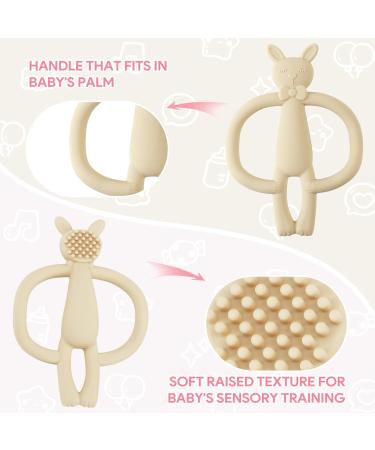 Clundoo Baby Biting Toys - Silicone Elephant & Rabbit Dental Aids for 3-24 Months - Soothe Sore Gums with Comfortable Bite Rings - Buy Online on GoSupps.com