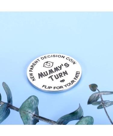 New Baby Decision Coin for Mom and Dad - Funny Pregnancy Gift for First Time Parents - Double-Sided Silver Coin for Christmas or Birthday Present - Buy Online on GoSupps.com