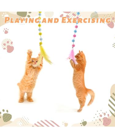 Vaktop Cat Wand 3PCS Interactive Cat Toys for Indoor Cats Adult Kitten Colourful Cat Feather Toys with Bell and Plush Balls on Cat Toy Set Kitten Toy - for Cat Playing Exercising and Training - Buy Online on GoSupps.com