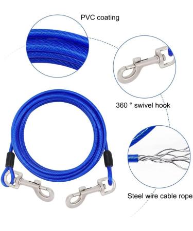 Dongker Hofleine Dog Tie-Out Linen 3m | Heavy Duty Dog Leash for Small/Medium Dogs up to 130 lbs | 360 Rotating Buckle | International Shipping Available - Buy Online on GoSupps.com