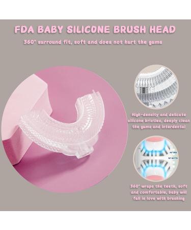 TUTULOO Kids Electric U-Shaped Toothbrush with Smart Timer and Light, Age 2-6 - Unicorn Pink - Buy Online on GoSupps.com