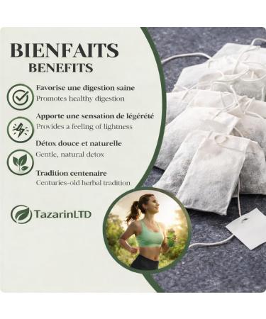Tisane de Feuilles de S n 200 Sachets de Tisane Th de S n - Puissant Purgatif Laxatif Naturel - Favorise le Transit Intestinal et le Nettoyage du Colon - Tisane Detox - Tazarin Ltd - Buy Online on GoSupps.com