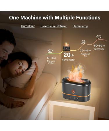 Flames Aroma Diffuser - Humidifier with 3 Timers 7 Colors Waterless Auto Switch-Off | Perfect for Home Office & Bedroom (Black) - Buy Online on GoSupps.com