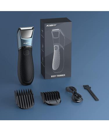 Kibiy Men's Body Groomer & Groin Hair Trimmer with LED Light - Rechargeable Wet/Dry Clippers for Pubic Area - Blue - Buy Online on GoSupps.com