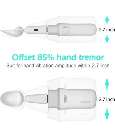 GYENNO Parkinson Spoon for Hand Tremors - White (3.9 x 1 x 1.2 inches) - Buy Online on GoSupps.com