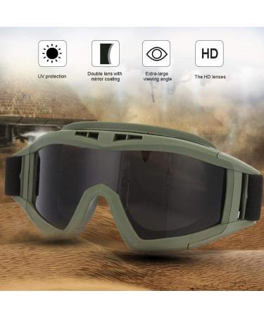 Soluptanisu Tactical Airsoft Glasses - Anti-Fog Military Eye Protection for Paintball & Ski (Green) - Buy Online on GoSupps.com